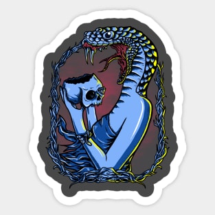 monster snake woman Sticker